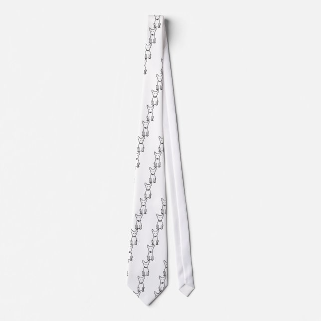 Bull Terrier Dog Cartoon Tie (Front)