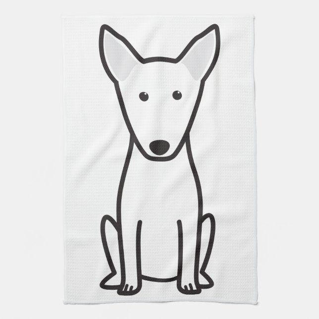 Bull Terrier Dog Cartoon Towel (Vertical)