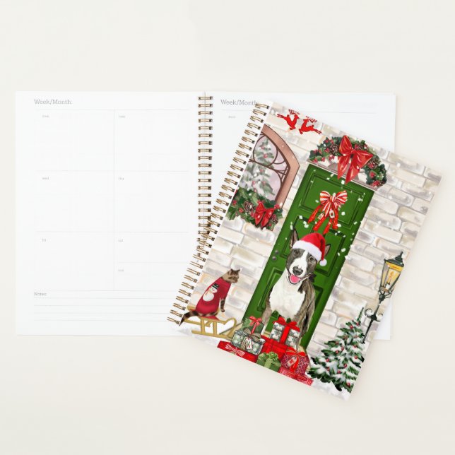 Bull Terrier Dog Christmas   Planner (Display)