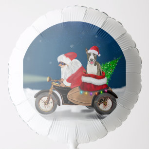 Bull Terrier Dog Christmas Santa Claus Balloon