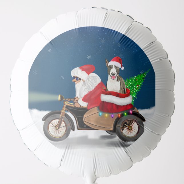 Bull Terrier Dog Christmas Santa Claus  Balloon (Front)