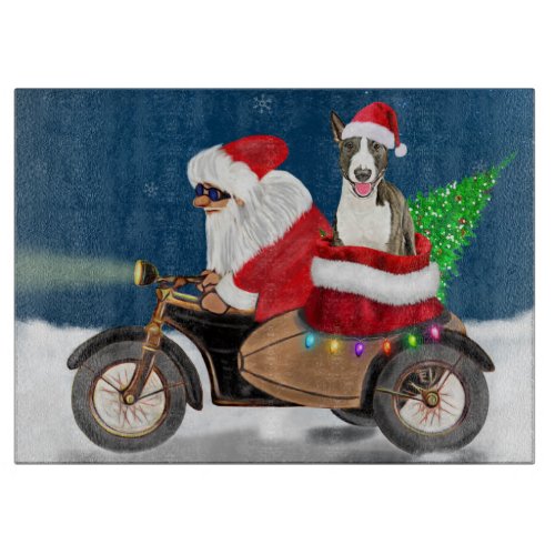 Bull Terrier Dog Christmas Santa Claus  Cutting Board