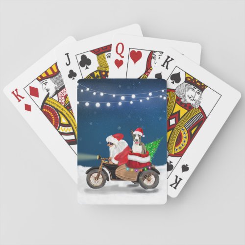 Bull Terrier Dog Christmas Santa Claus  Poker Cards