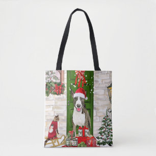 Bull Terrier Dog Christmas Tote Bag