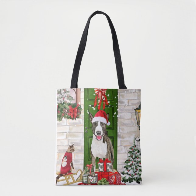 Bull Terrier Dog Christmas  Tote Bag (Front)