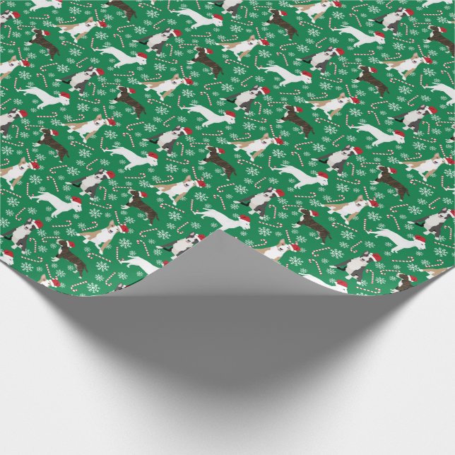 Bull Terrier Dog Christmas Wrapping Paper (Corner)