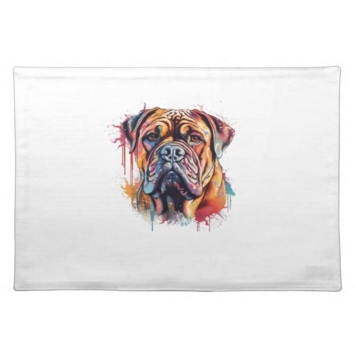 Bull terrier dog   cloth placemat