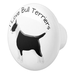 Bull Terrier Dog Design Ceramic Knob