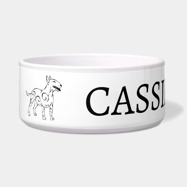 Bull Terrier Dog Design Custom  Bowl (Front)