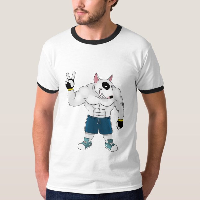bull terrier dog  fighter T-Shirt (Front)