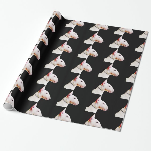 Bull Terrier  dog  gift wrapping paper (Unrolled)