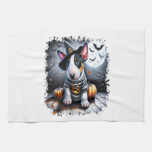 Bull Terrier Dog Halloween Kitchen Towel