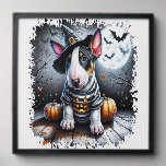Bull Terrier Dog Halloween Peel And Stick Photo Tile