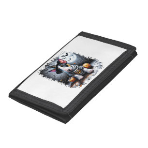 Bull Terrier Dog Halloween Tri-fold Wallet