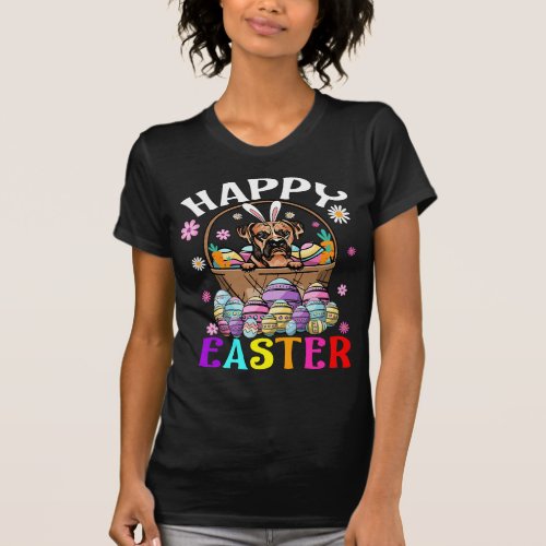 Bull Terrier Dog Happy Easter Bunny Eggs Easter  T_Shirt