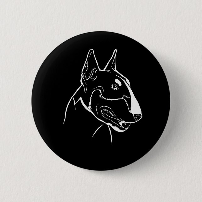 Bull Terrier Dog Head Button (Front)