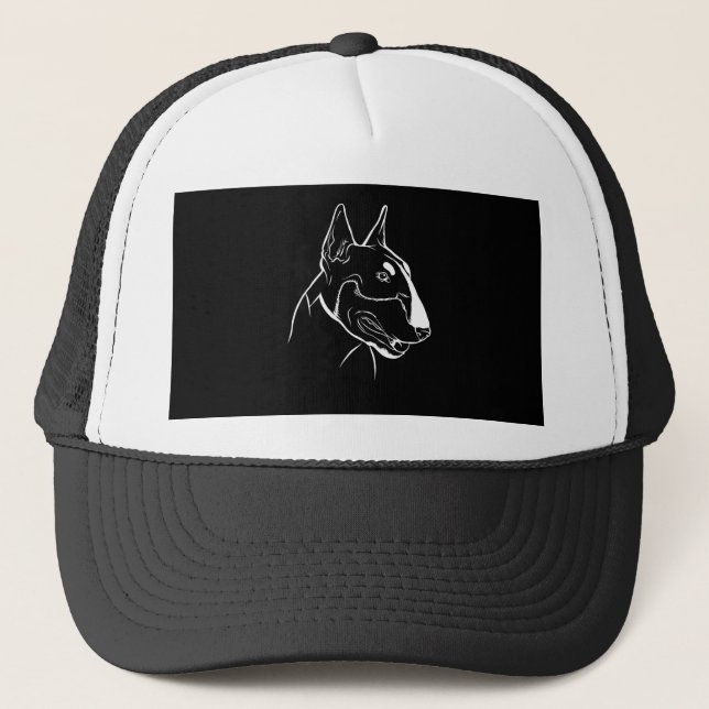 Bull Terrier Dog Head Trucker Hat (Front)