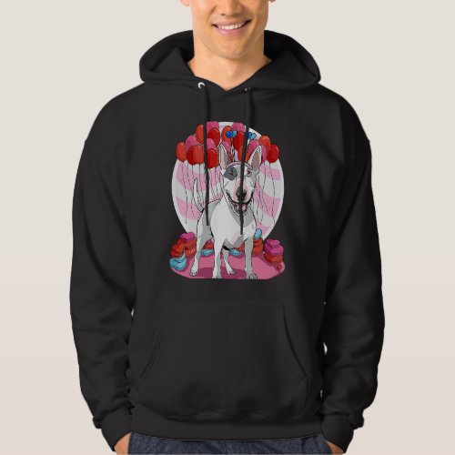 Bull Terrier Dog  Heart Valentines Day Mom Hoodie