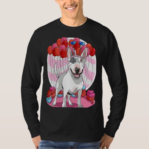 Bull Terrier Dog  Heart Valentines Day Mom T_Shirt