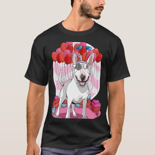 Bull Terrier Dog  Heart Valentines Day Mom T_Shirt