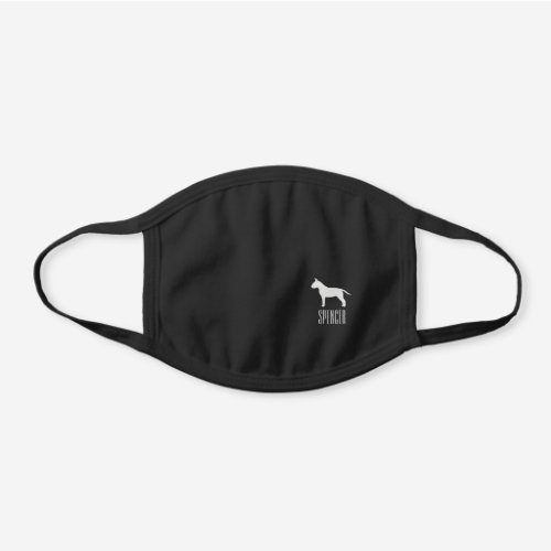 Bull Terrier Dog Illustration Personalized Black Cotton Face Mask