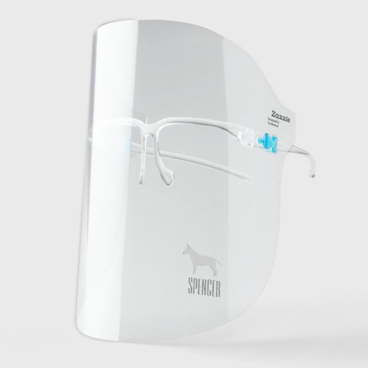 Bull Terrier Dog Illustration Personalized Face Shield (Front Left)