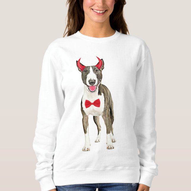 Bull Terrier Dog In Halloween Sweatshirt (Front)
