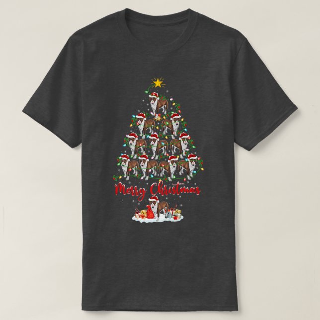 Bull Terrier Dog Matching Santa Bull Terrier Chris T-Shirt (Design Front)