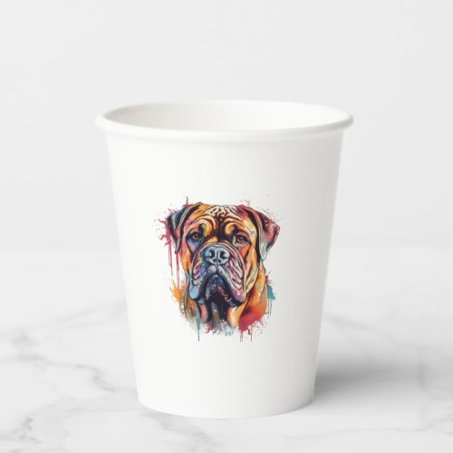 Bull terrier dog   paper cups