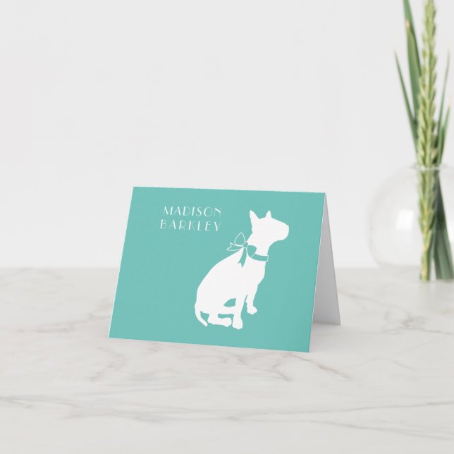 Bull Terrier Dog Puppy Note Card (Front)