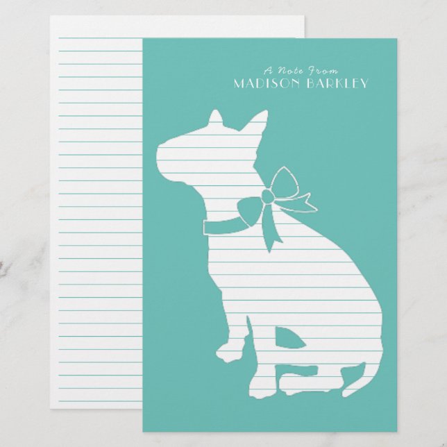Bull Terrier Dog Puppy Stationery (Front/Back)