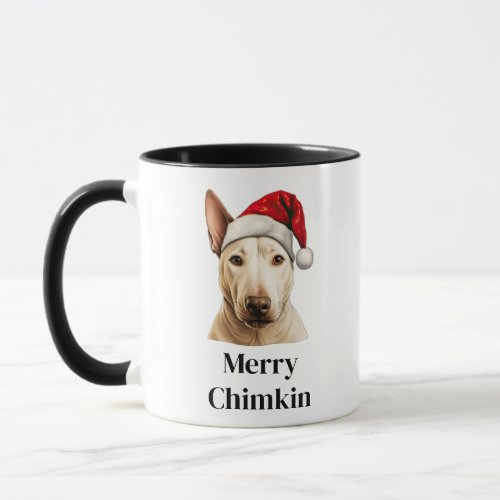Bull Terrier Dog Santa Hat Christmas Mug