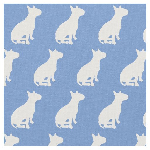 Bull Terrier Dog Silhouette Pet Light Blue Fabric
