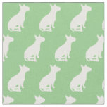 Bull Terrier Dog Silhouette Pet Sage Green Fabric