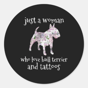 Bull Terrier Dog Tattoo _1 Classic Round Sticker