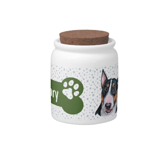 Bull Terrier Dog Treat Jar (Front)