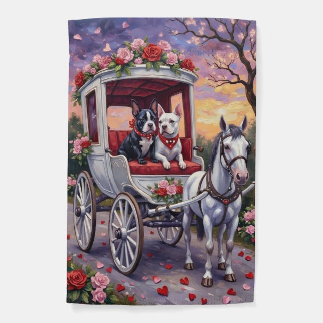 Bull Terrier Dog Valentine's Day Garden Flag (Front)