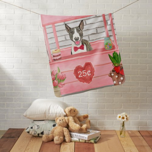 Bull Terrier Dog Valentines Day Kissing Booth Baby Blanket