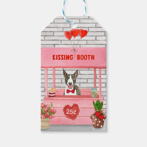 Bull Terrier Dog Valentines Day Kissing Booth Gift Tags
