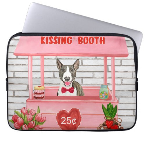 Bull Terrier Dog Valentines Day Kissing Booth Laptop Sleeve