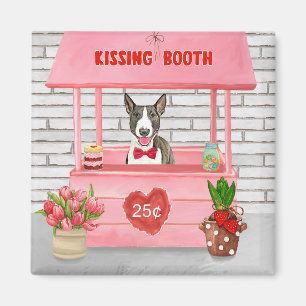 Bull Terrier Dog Valentine's Day Kissing Booth Magnet