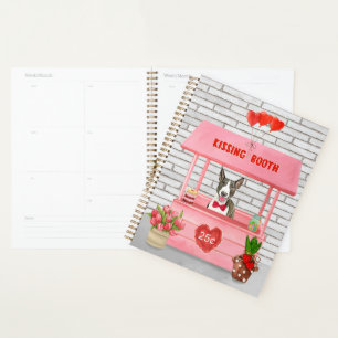 Bull Terrier Dog Valentine's Day Kissing Booth Planner
