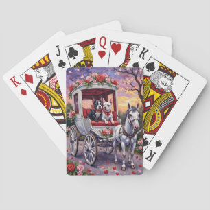 Bull Terrier Dog Valentine's Day Poker Cards