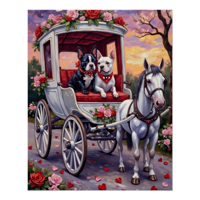 Bull Terrier Dog Valentine's Day Poster (Front)