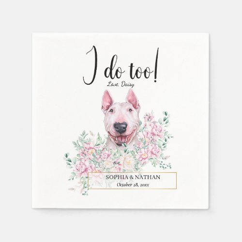 Bull Terrier Dog Wedding Cocktail Napkins