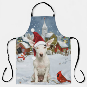 Bull Terrier Dog Winter Wonderland Christmas Joy Apron