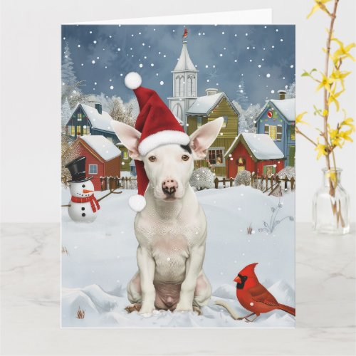 Bull Terrier Dog Winter Wonderland Christmas Joy Card