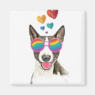 Bull Terrier Dog with Hearts Valentine's Day Magnet
