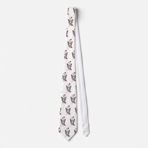 Bull Terrier Dog with Hearts Valentines Day Neck Tie