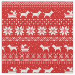 Bull Terrier Dogs Christmas Holiday Sleigh Ride Fabric
